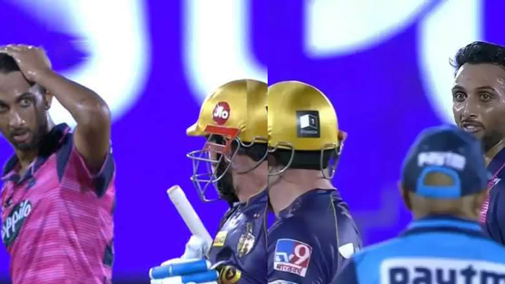 IPL 2022: WATCH- Prasidh Krishna and Aaron Finch engage in verbal duel during RR v KKR clash