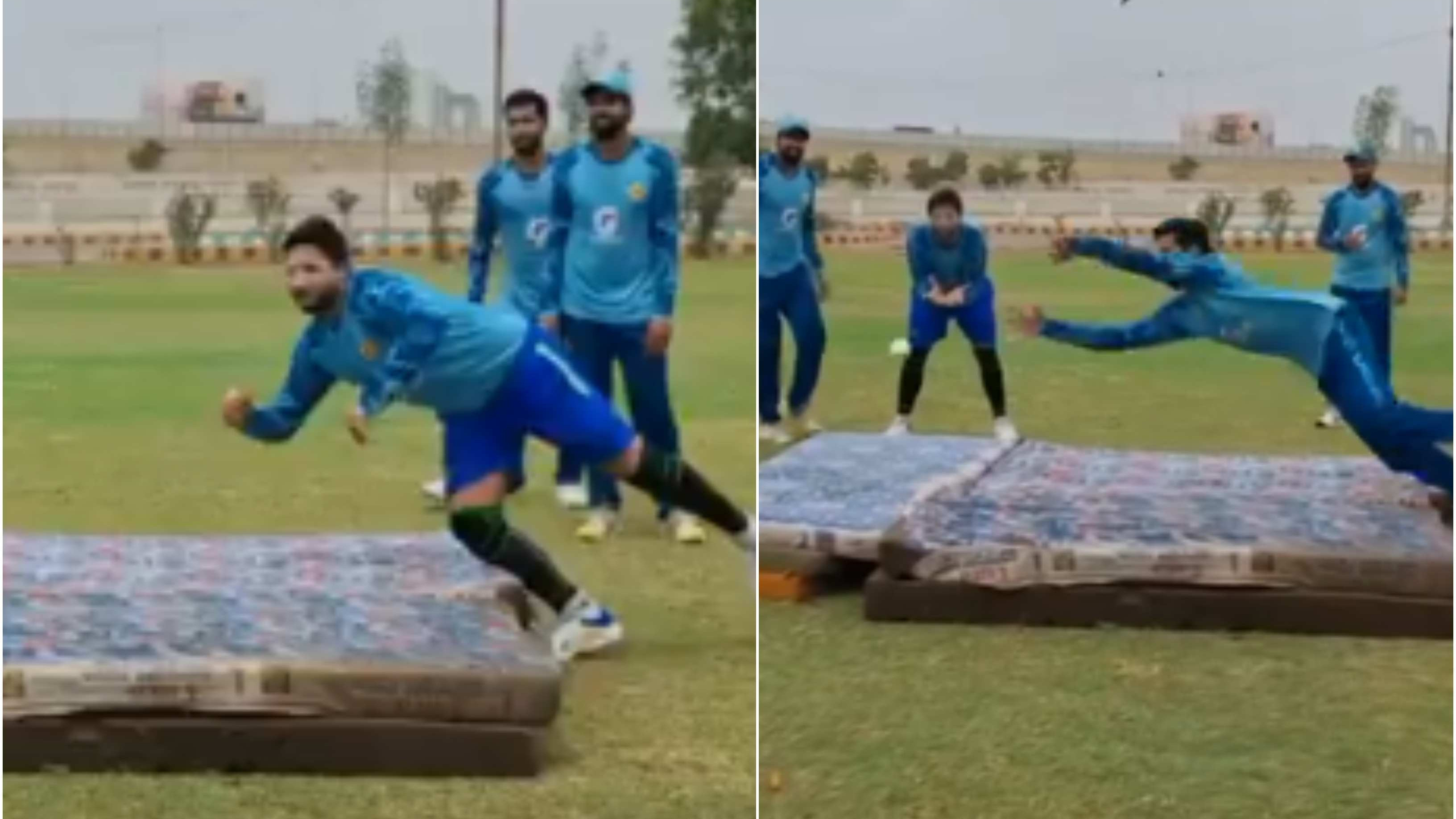 WATCH: Fans roast Pakistan players for doing catching drill on mattresses; video goes viral