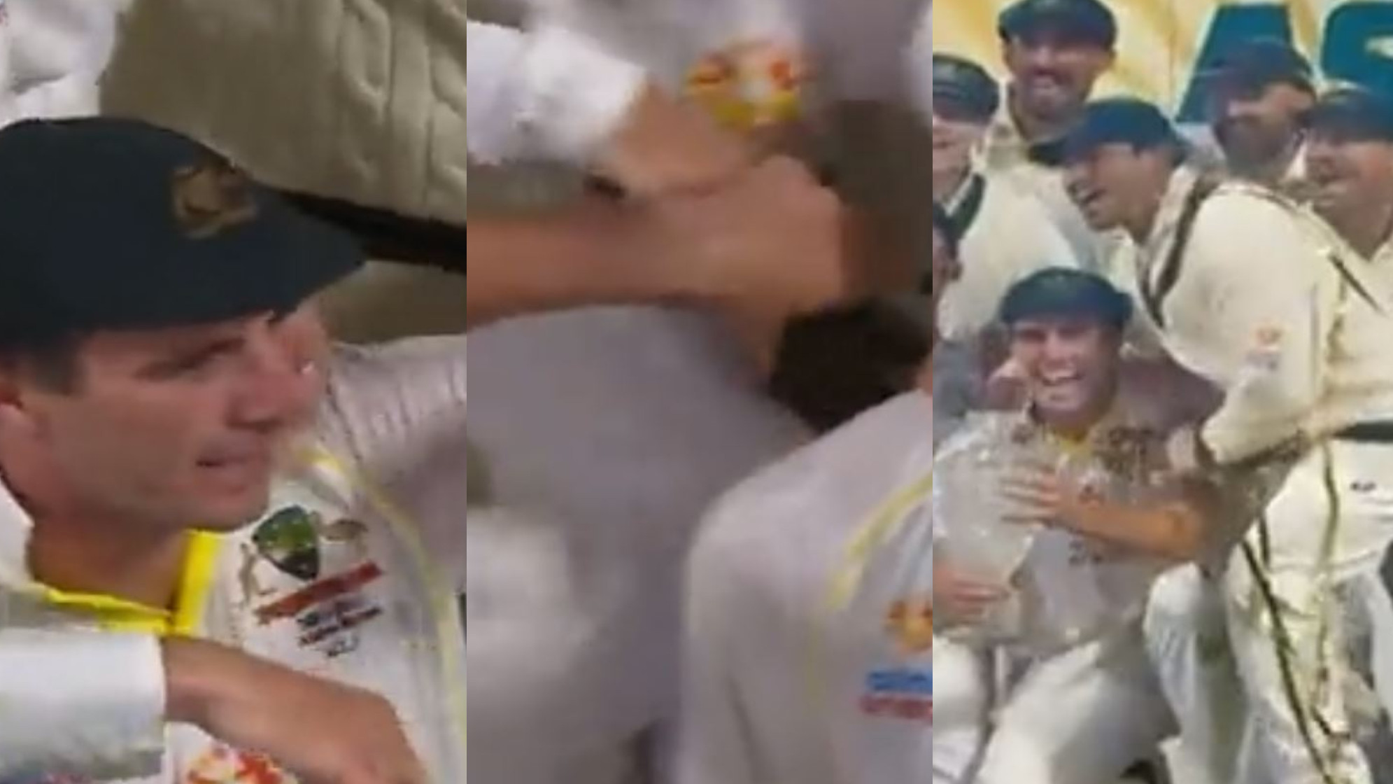 Ashes 2021-22: WATCH- Pat Cummins wins hearts by calling Usman Khawaja to celebrate with team; holds champagne shower