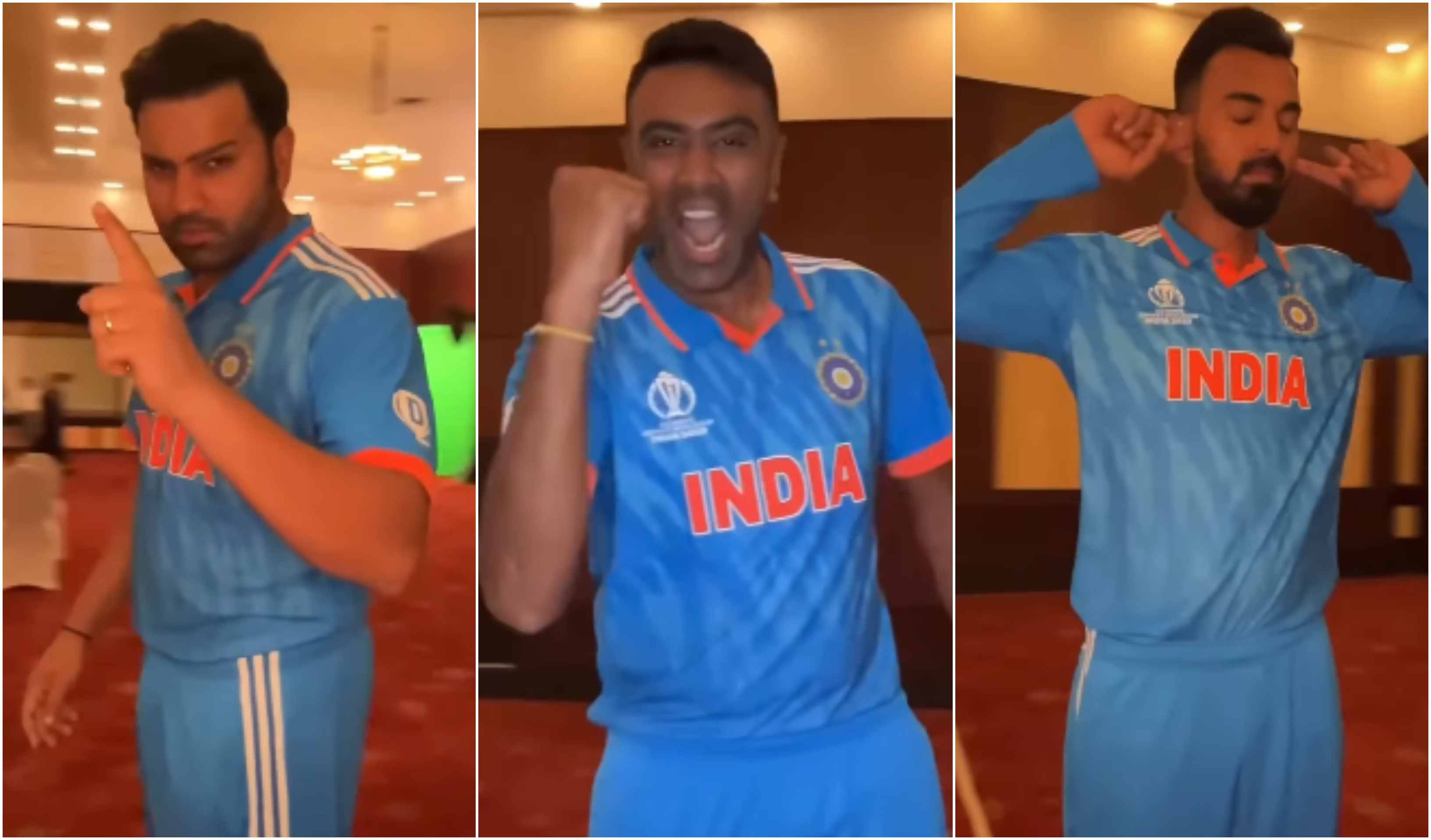 Rohit Sharma, R Ashwin and KL Rahul | ICC/Screengrab