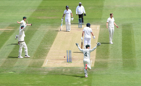 Alex Carey caught Jonny Bairstow well outside his crease | Getty