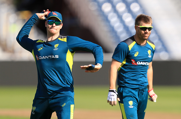 Steve Smith and David Warner during a net session | Getty Images