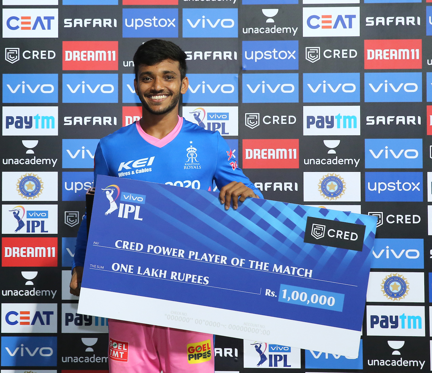 Chetan Sakariya was rewarded for his efforts with the ball | BCCI/IPL