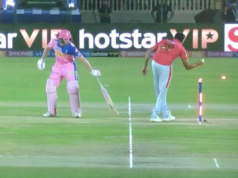 Ashwin mankading Buttler in the IPL | Screengrab