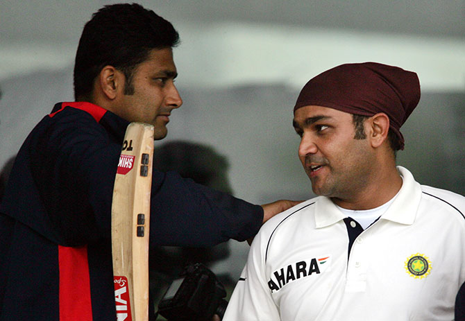 Virender Sehwag and Anil Kumble | GETTY 