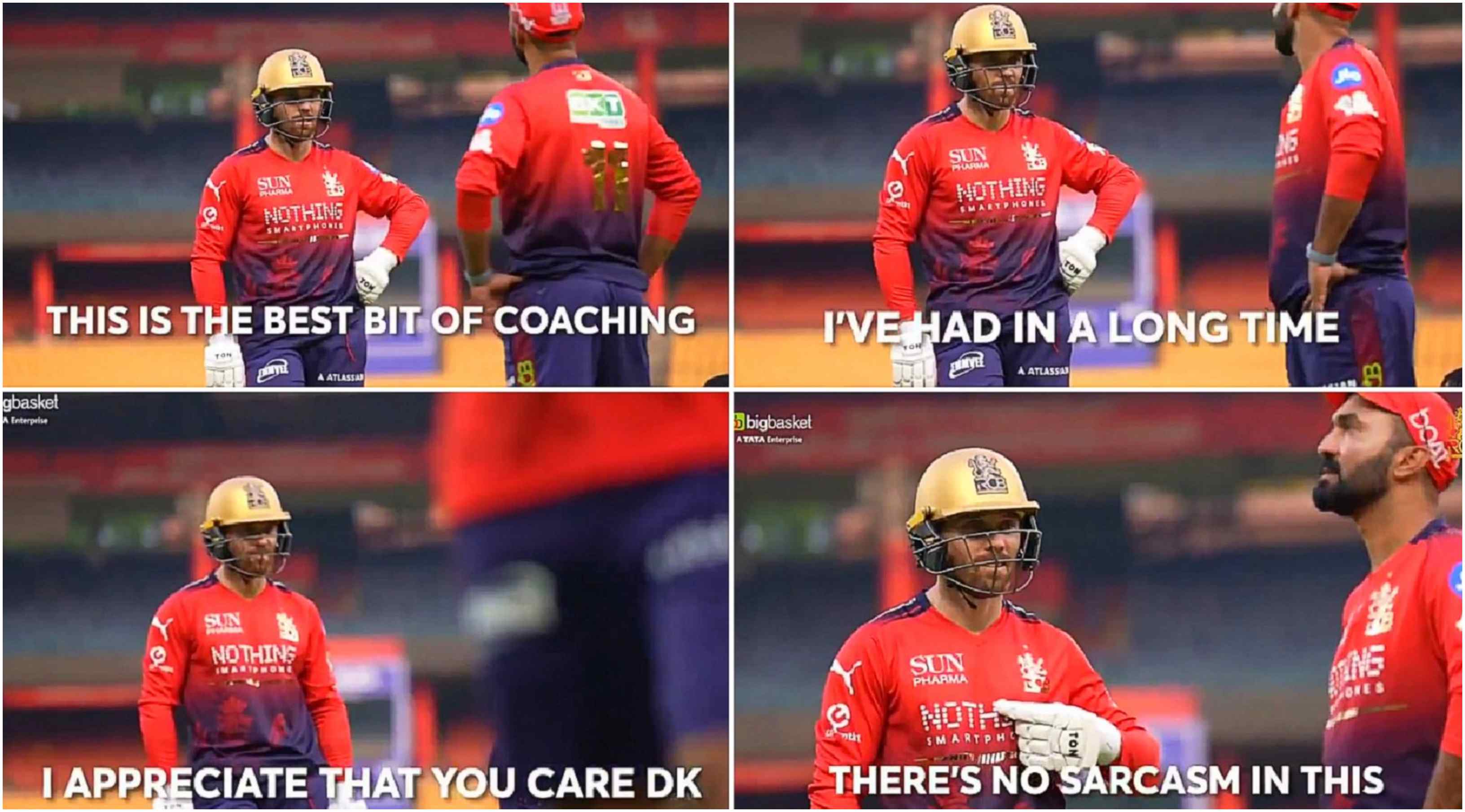 Phil Salt interacting with Dinesh Karthik | RCB/Screengrab