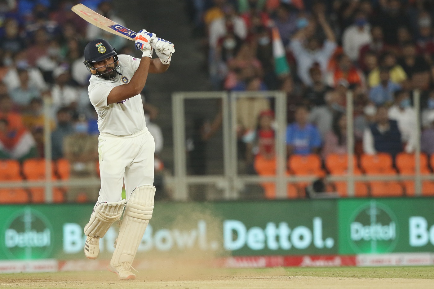 Rohit Sharma batting during the day-night Test against England | BCCI
