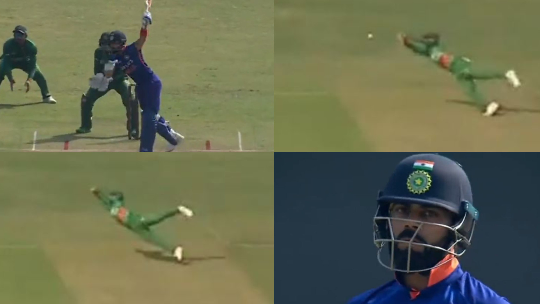 BAN v IND 2022: WATCH- Litton Das’ brilliant flying catch off Shakib ends Virat Kohli’s innings in 1st ODI