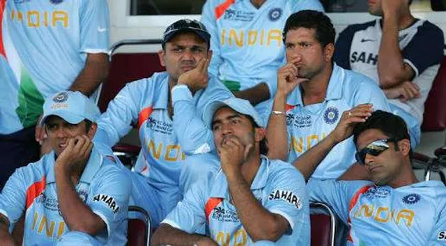 Indian team in 2007 World Cup after loss to Bangladesh | X