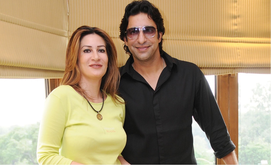 Wasim Akram with his late wife Huma.