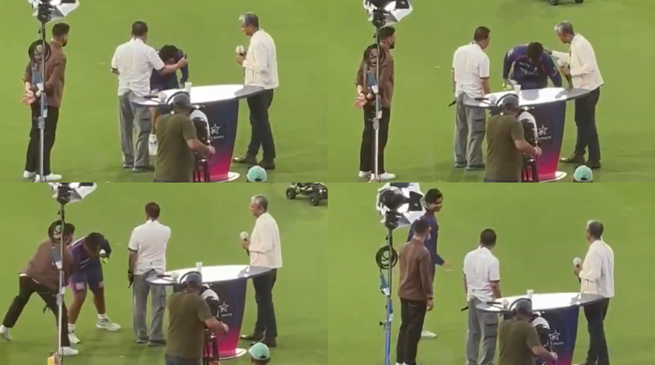 Vaibhav touched feet of Gavaskar, Bangar and even tried to do the same with Sapru | TOI X