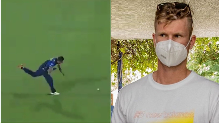 IPL 2021: Jimmy Neesham can't stop laughing at Trent Boult's hilarious fielding effort