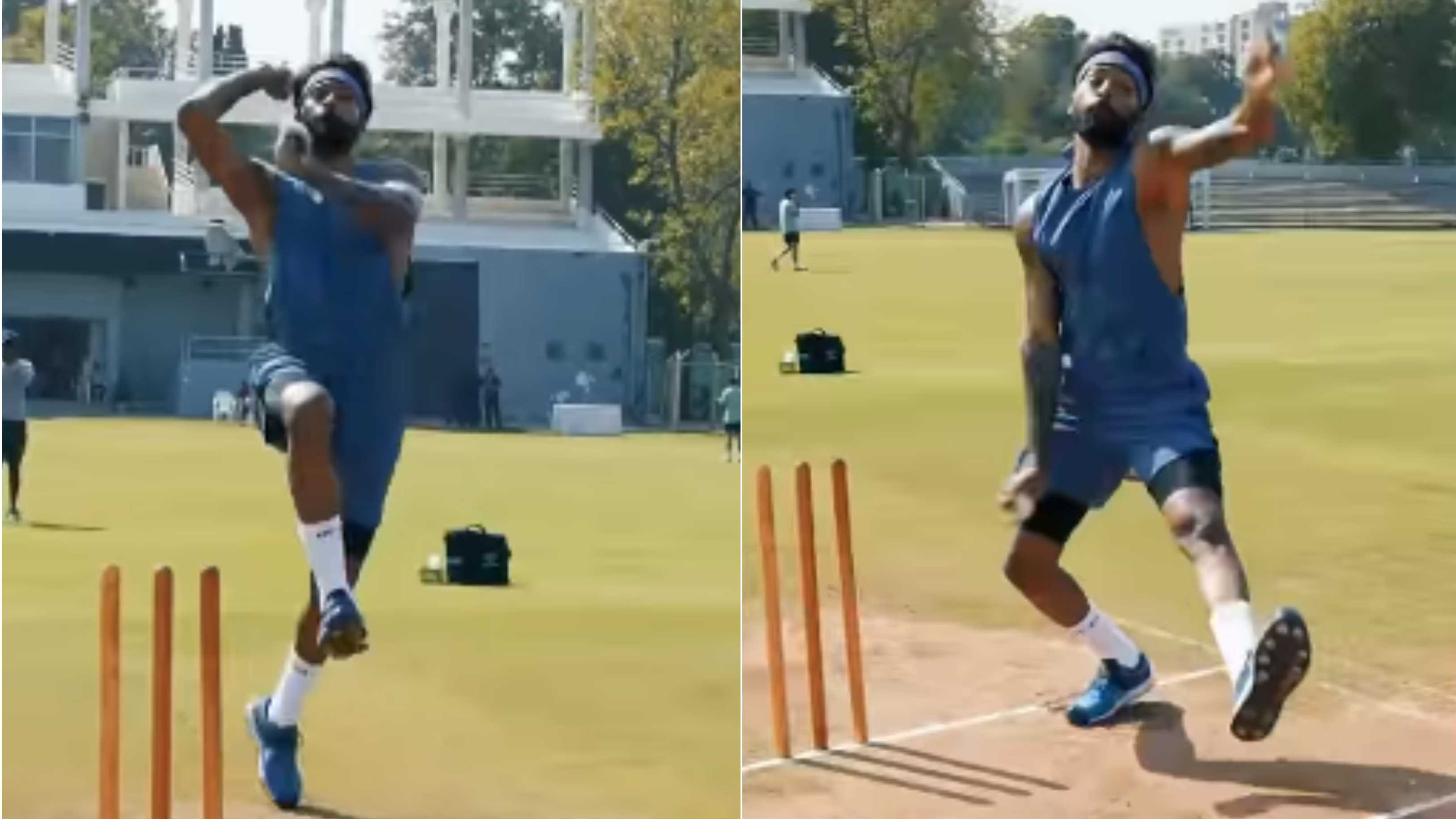 WATCH: “Giving it all I got,” Hardik Pandya bowls at full tilt in the nets after recovering from ankle injury