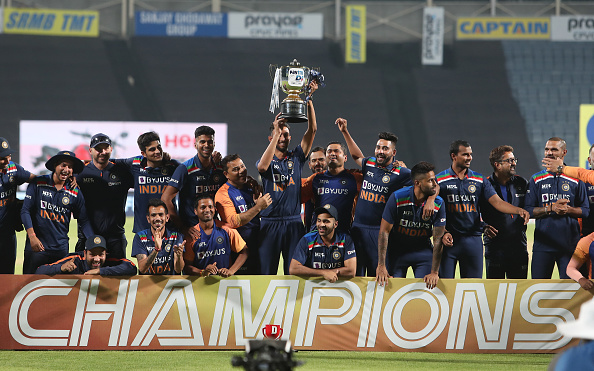 Indian team after winning the ODI series against England | Getty