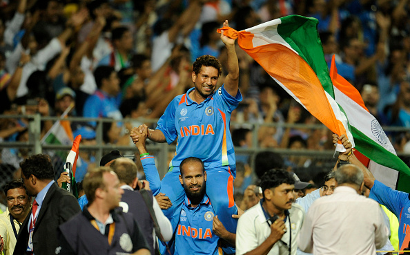 Tendulkar was lifted on the shoulders of his teammates after winning the 2011 World Cup | Getty
