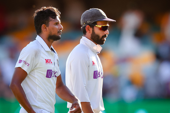 T Natarajan with Ajinkya Rahane | GETTY 