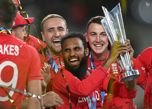 Adil Rashid with the T20 World Cup Trophy | Getty Images