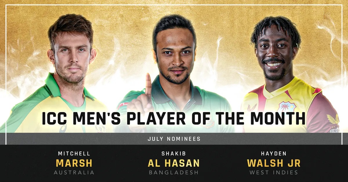 Mitchell Marsh, Shakib Al Hasan and Hayden Walsh | ICC