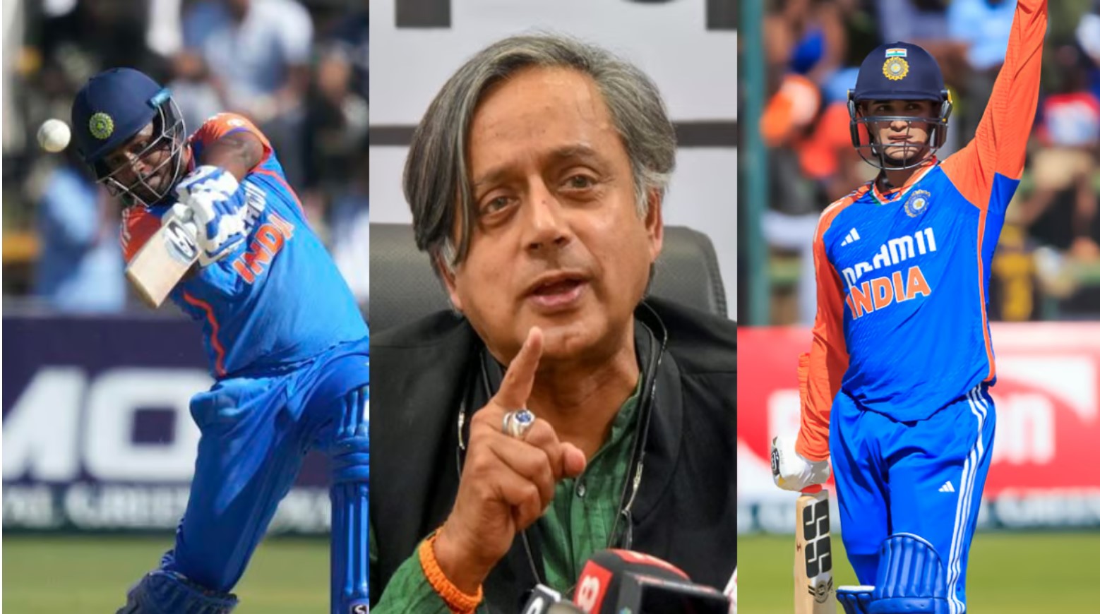 Shashi Tharoor spoke on Samson and Abhishek Sharma missing out from India squad |} X