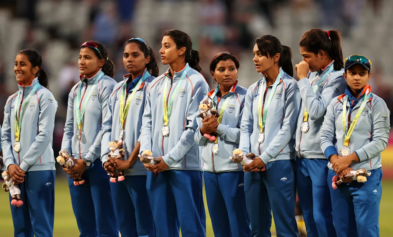 India women's cricket team with their silver medals at CWG 2022 | Getty