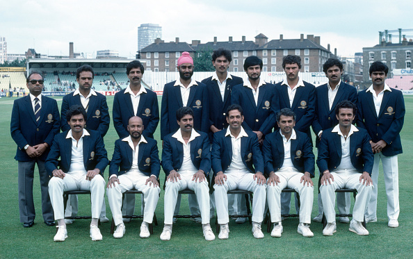 The Indian team for the 1983 World Cup with Yashpal Sharma second from left in standing row | Getty