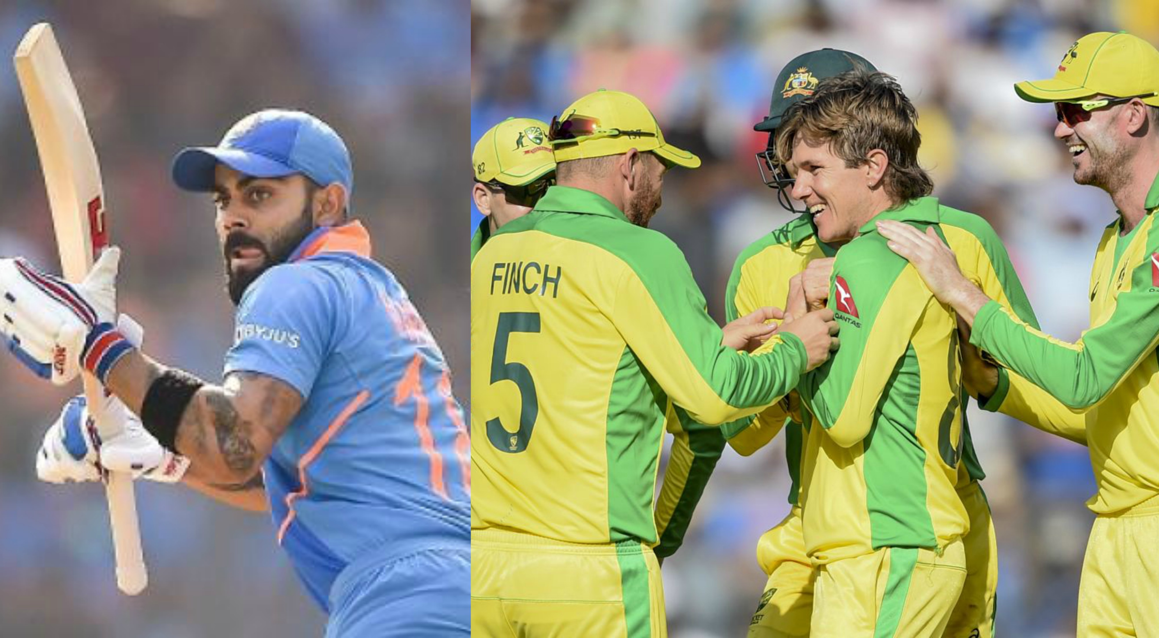 Zampa celebrates Kohli's wicket in the first ODI | AFP