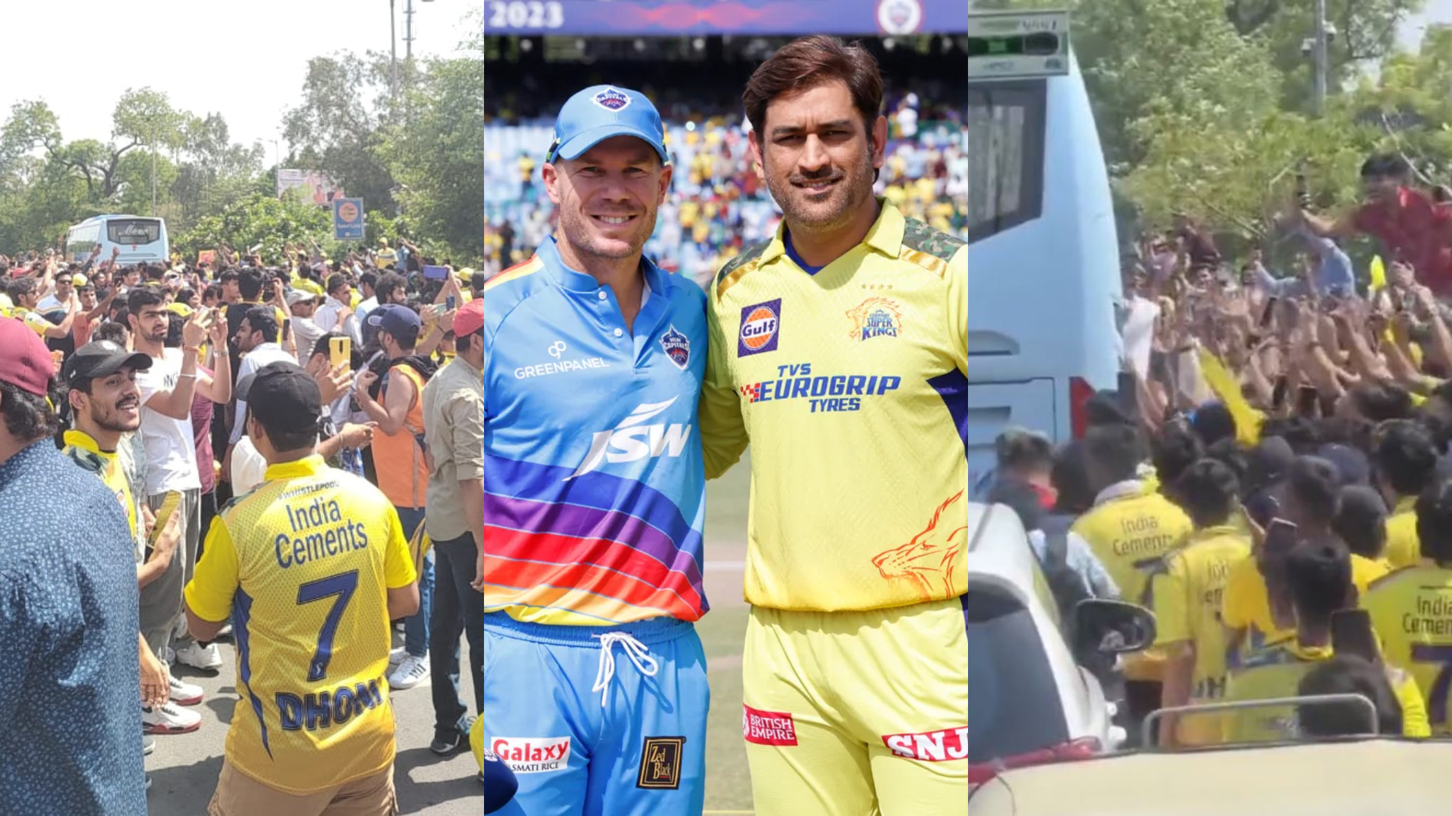 IPL 2023: WATCH- MS Dhoni mania at peak as a sea of yellow follows CSK contingent on road to Arun Jaitley Stadium