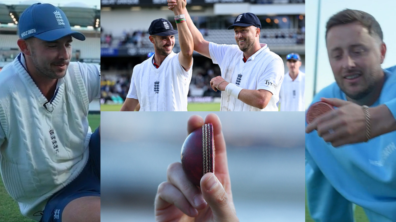 ENG v PAK 2026: WATCH- Josh Tongue and Ollie Robinson split match ball in half after each took five-wickets against Pakistan