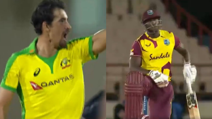 WI v AUS 2021: WATCH - Australia wins 4th T20I after Starc bowls five dots in the final over to Russell