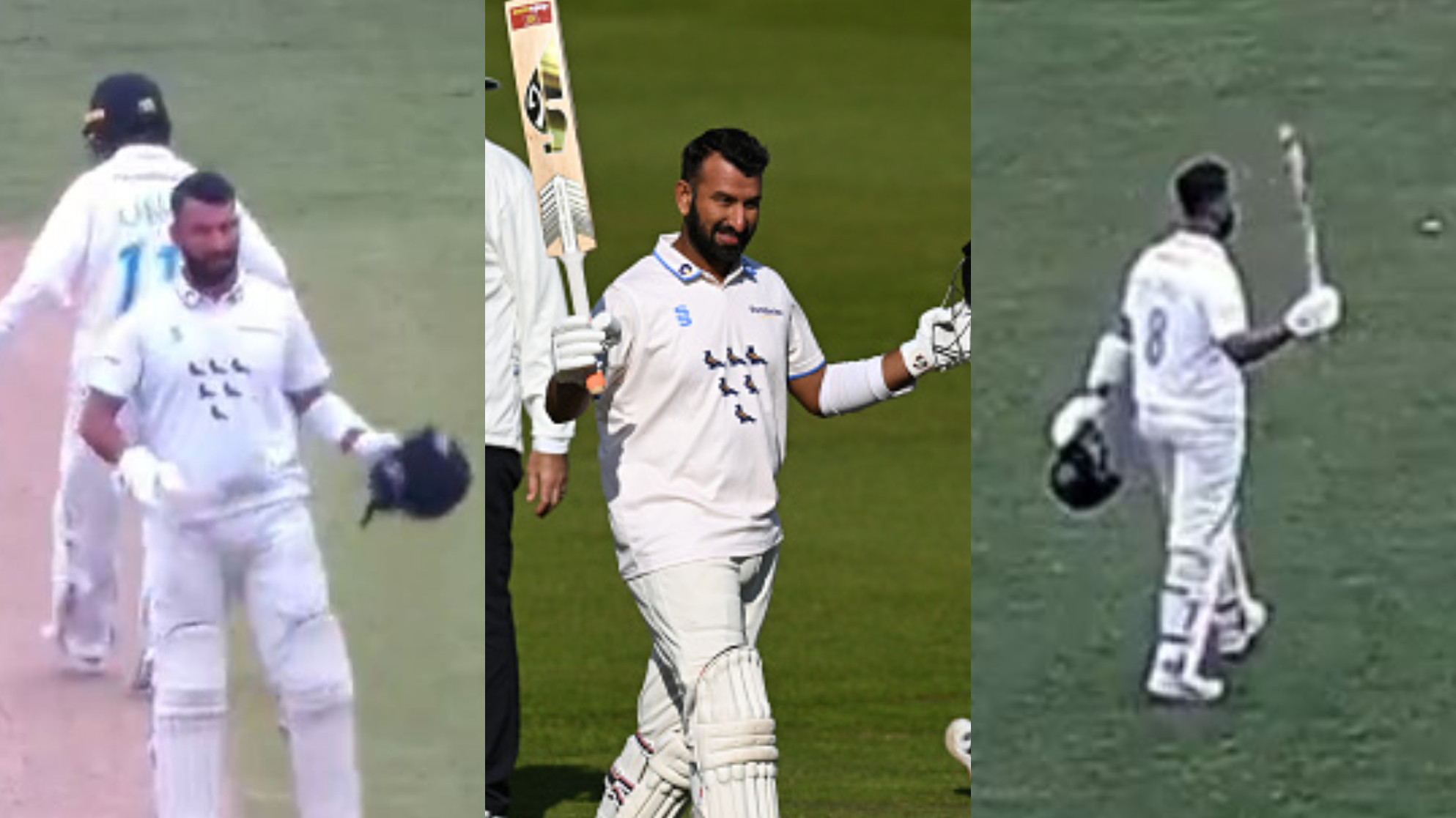 WATCH- Cheteshwar Pujara slams 7th County hundred for Sussex in just 11th match; his second this season