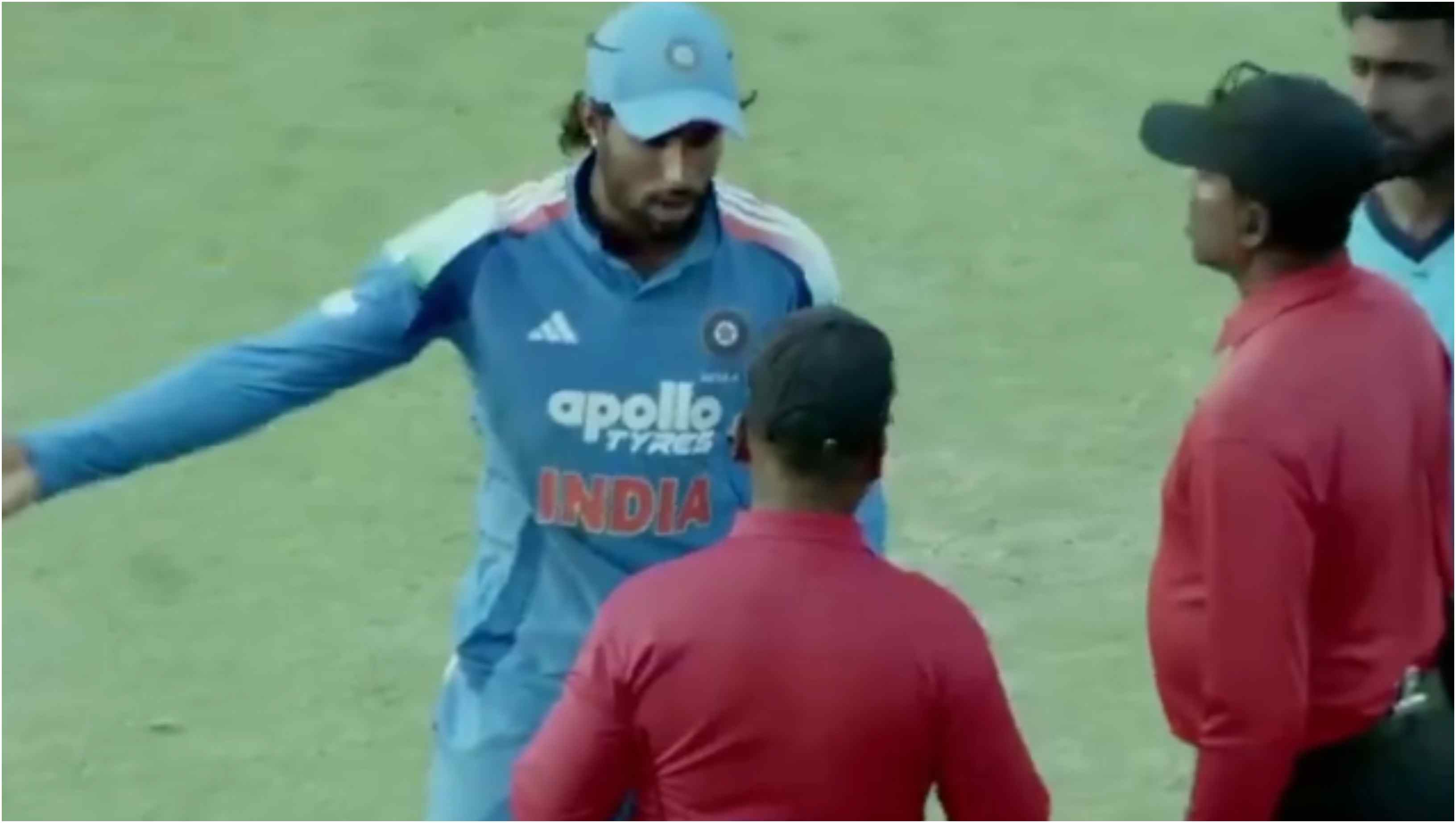 India skipper Tilak Varma arguing with the umpires | X