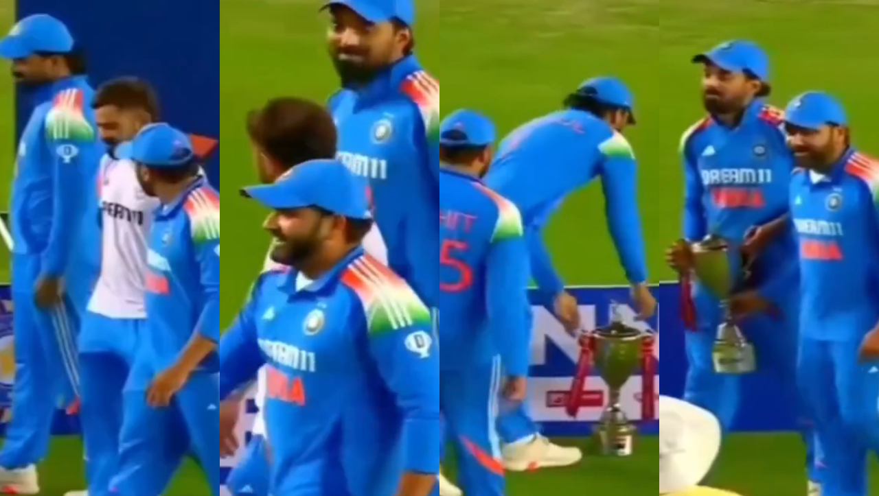 KL Rahul, Virat Kohli and Rohit Sharma | X