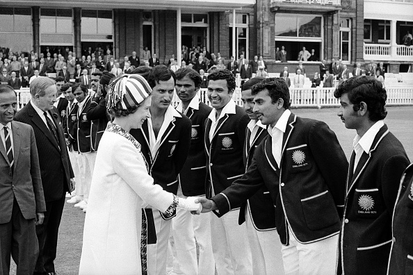 India captain Ajit Wadekar introducing the Queen of Britain to the team | Getty