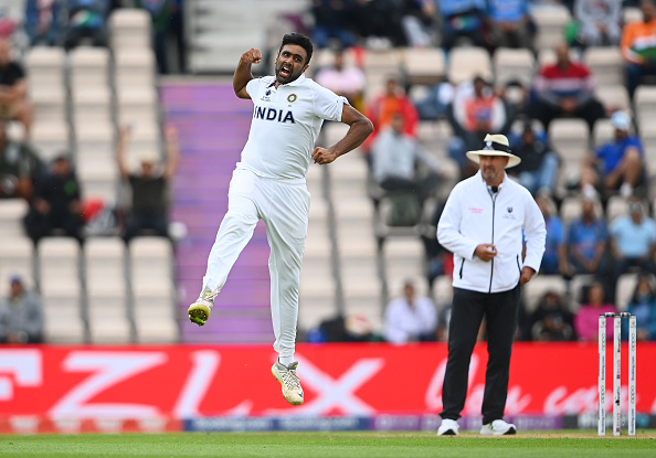 Ashwin celebrates Tom Latham's wicket in WTC 2021 Final | Getty