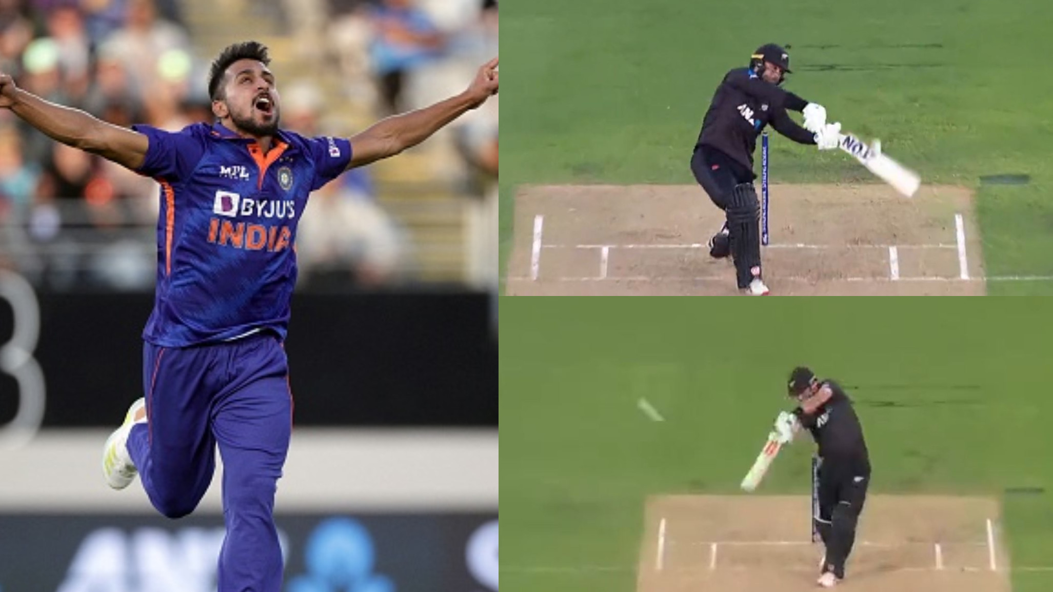 NZ v IND 2022: WATCH- Umran Malik picks Devon Conway and Daryl Mitchell as his first two wickets on ODI debut