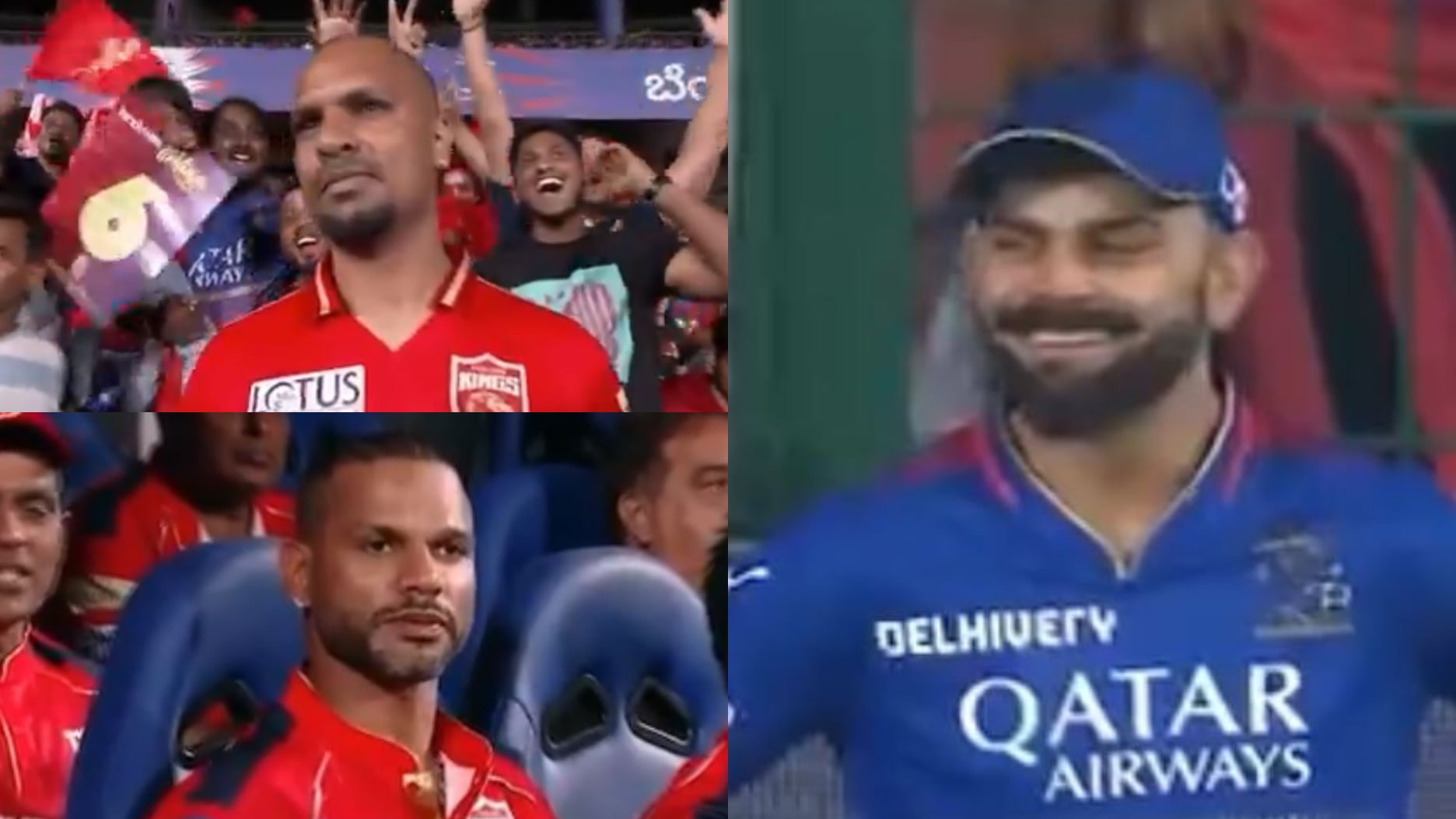 IPL 2024: WATCH- Virat Kohli’s hilarious reaction on seeing Shikhar Dhawan’s doppelganger on big screen