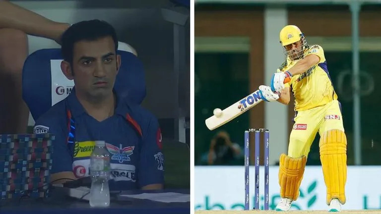 IPL 2023: Gautam Gambhir’s poker faced reaction to MS Dhoni’s consecutive sixes sparks meme fest