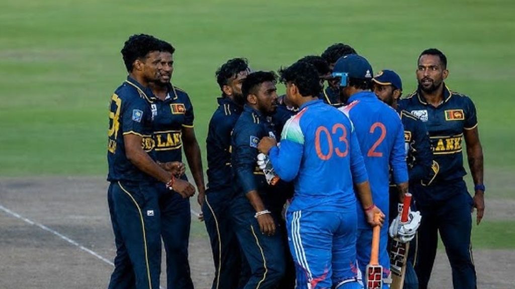 Vishen Halambage and Vaibhav Sooryavanshi got into a physical altercation | X