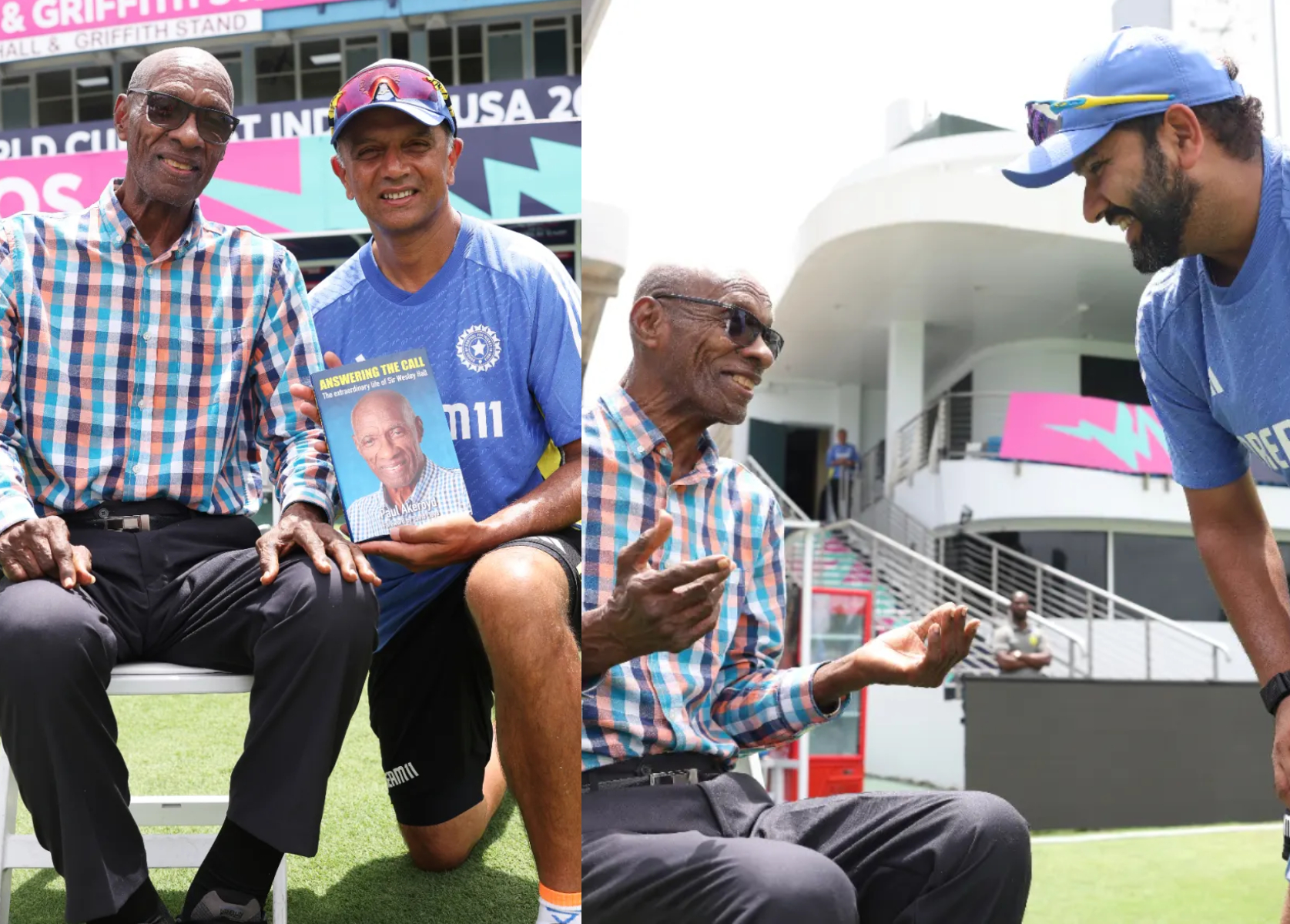 Hall also gifted a copy of his book to Rahul Dravid and Rohit Sharma | Getty
