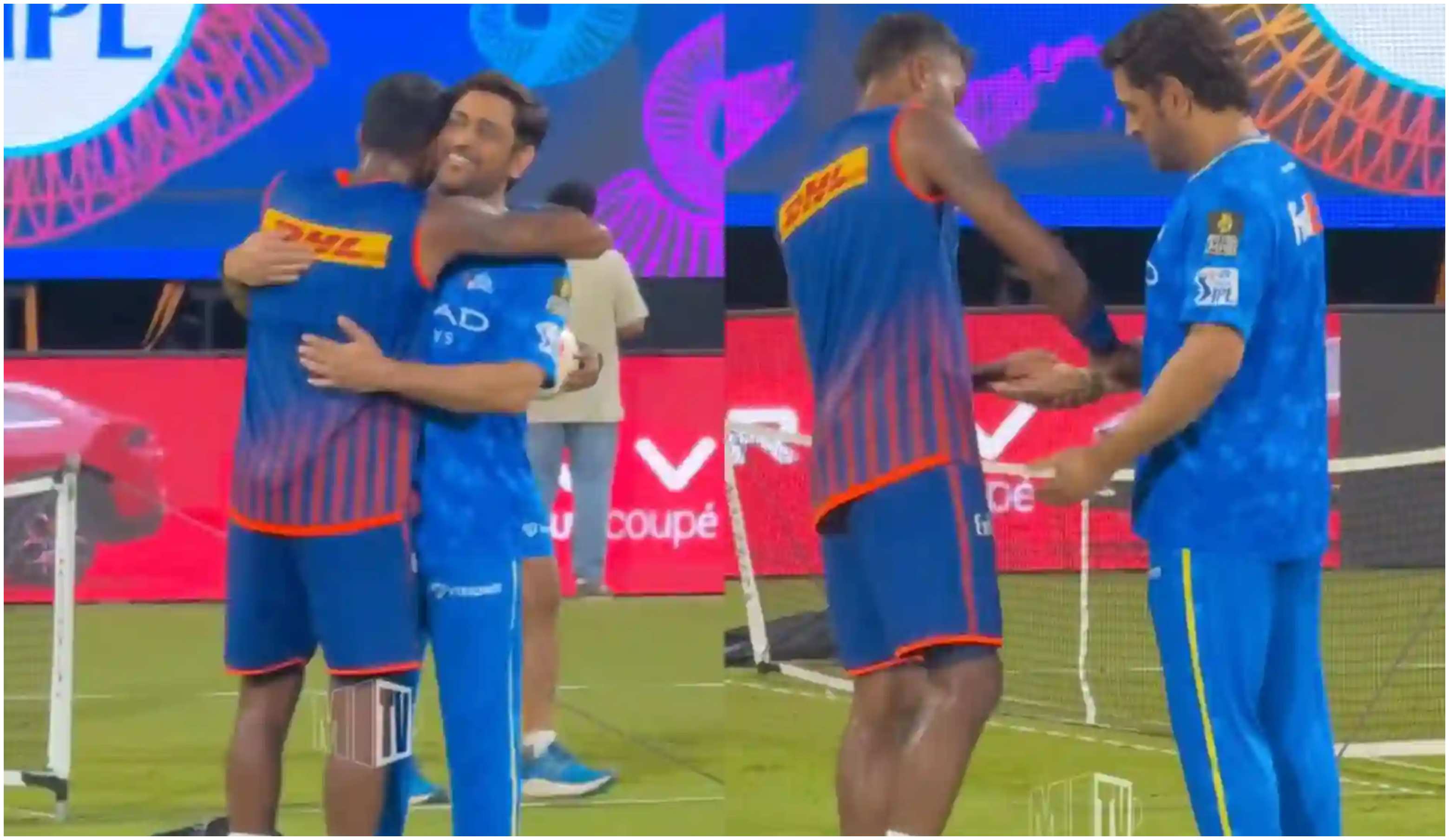 MS Dhoni and Hardik Pandya | Screengrab