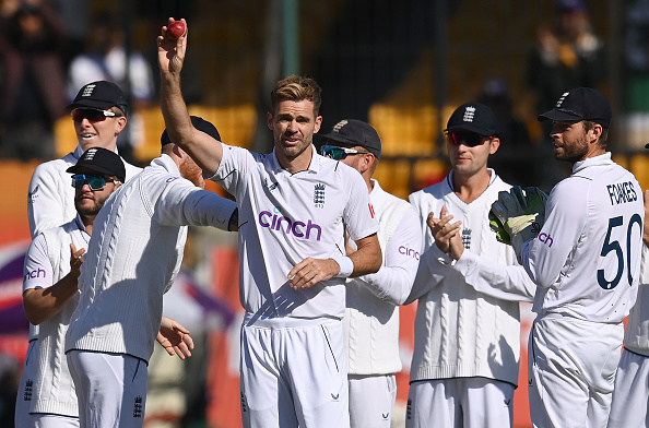 James Anderson celebrates his 700 Test wickets milestone | Getty