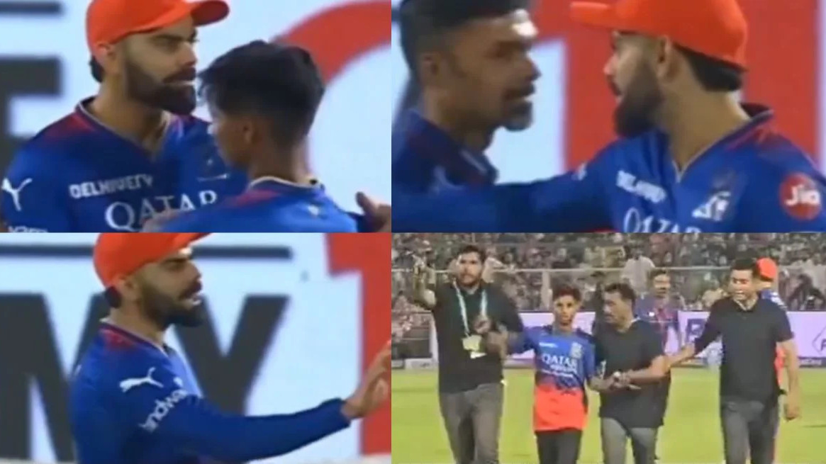 IPL 2024: WATCH- Virat Kohli asks security to go easy with the fan who invaded the field to meet him in Jaipur