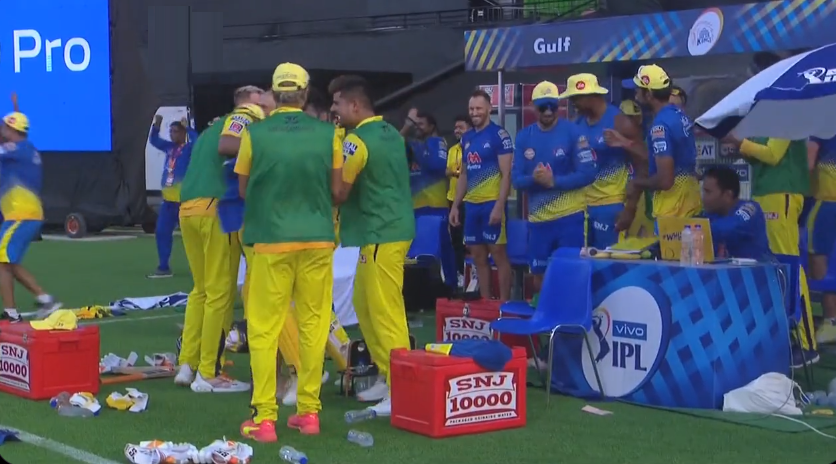 CSK dugout after beating KKR | IPL/BCCI