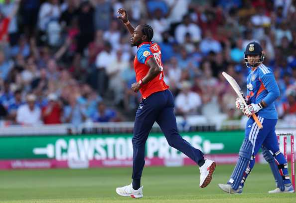 Jofra Archer celebrates the dismissal of Vaibhav Sooryavanshi | Getty