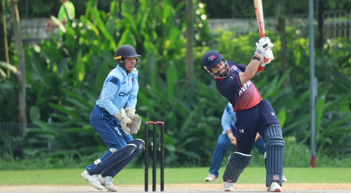 Bhurtel made 129 in 43 balls with 16 sixes and 5 fours as Nepal made 313/2 | X