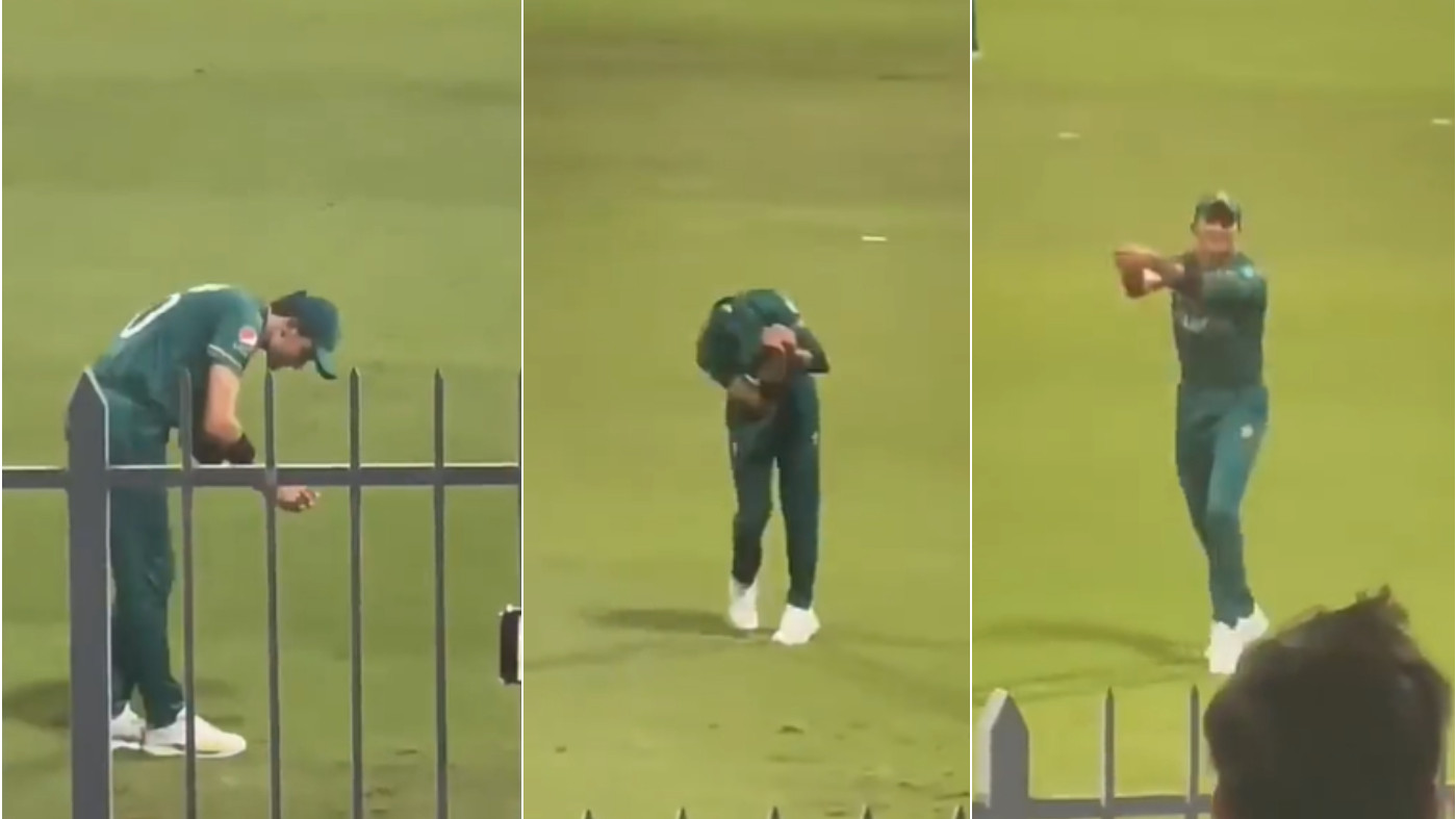 T20 World Cup 2021: WATCH - Shaheen Afridi enacts Rohit, Virat, and Rahul's dismissals on request of fans