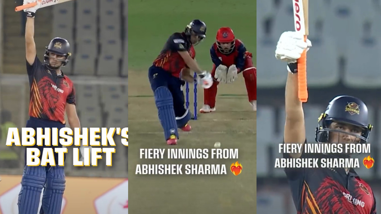 WATCH- Abhishek Sharma’s fiery knock of 77 for Amritsar Soormas in Sher-e-Punjab T20 league opener