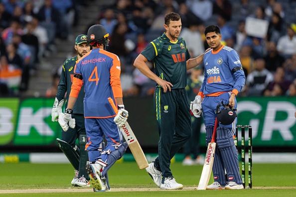 Josh Hazlewood delivered a fiery spell in Melbourne T20I | Getty