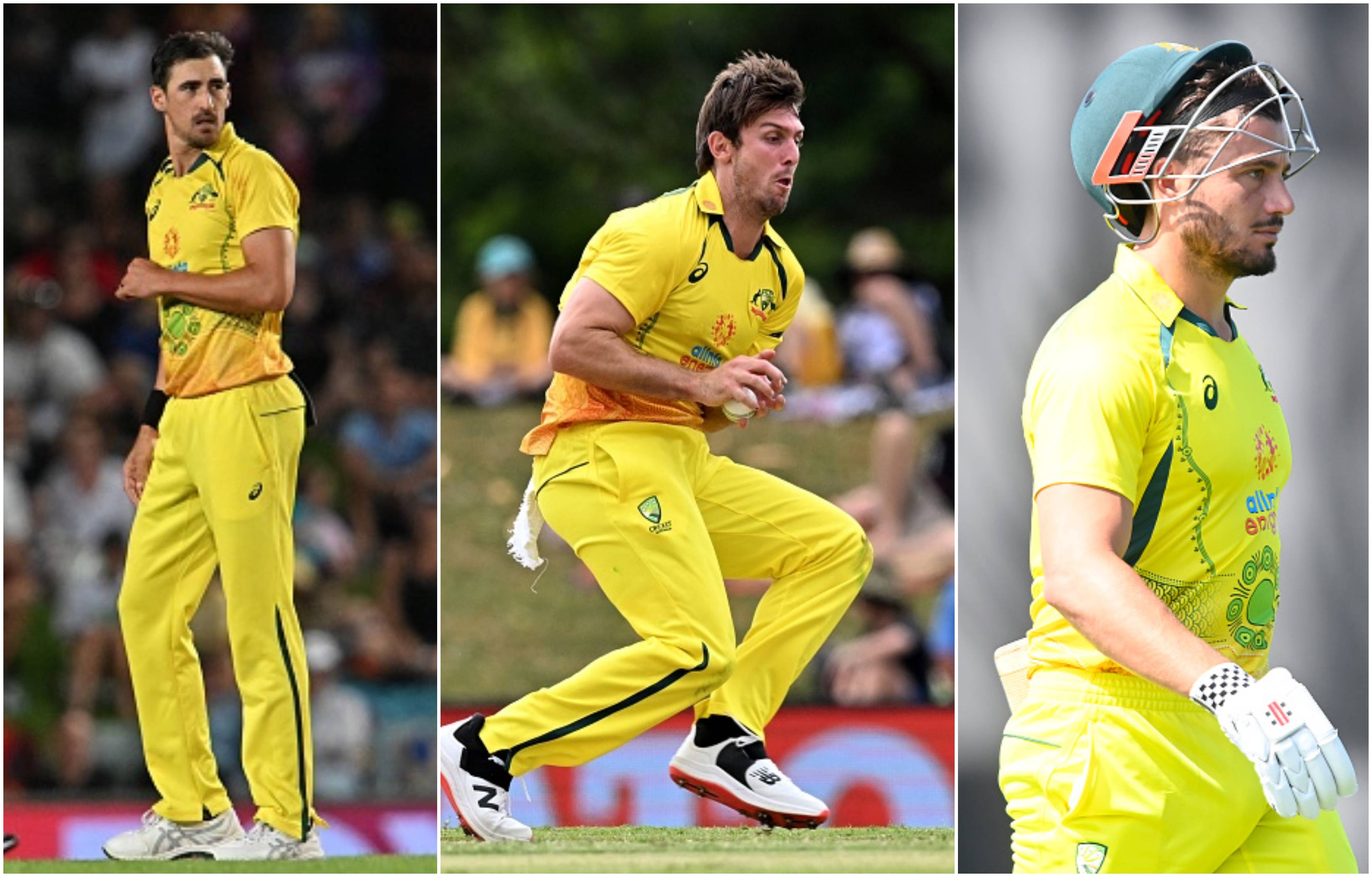 Mitchell Starc, Mitchell Marsh and Marcus Stoinis | Getty