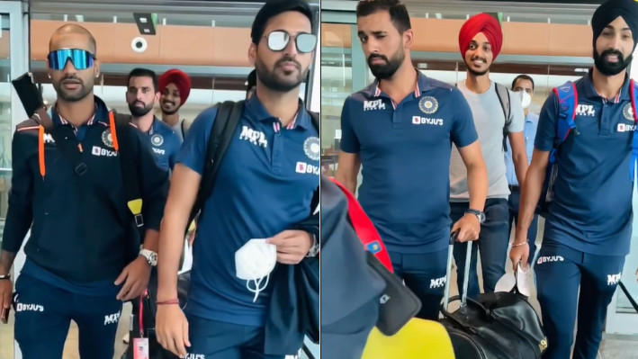 SL v IND 2021: WATCH - Dhawan, Bhuvi make a stylish entry in Chahar's video as they return home